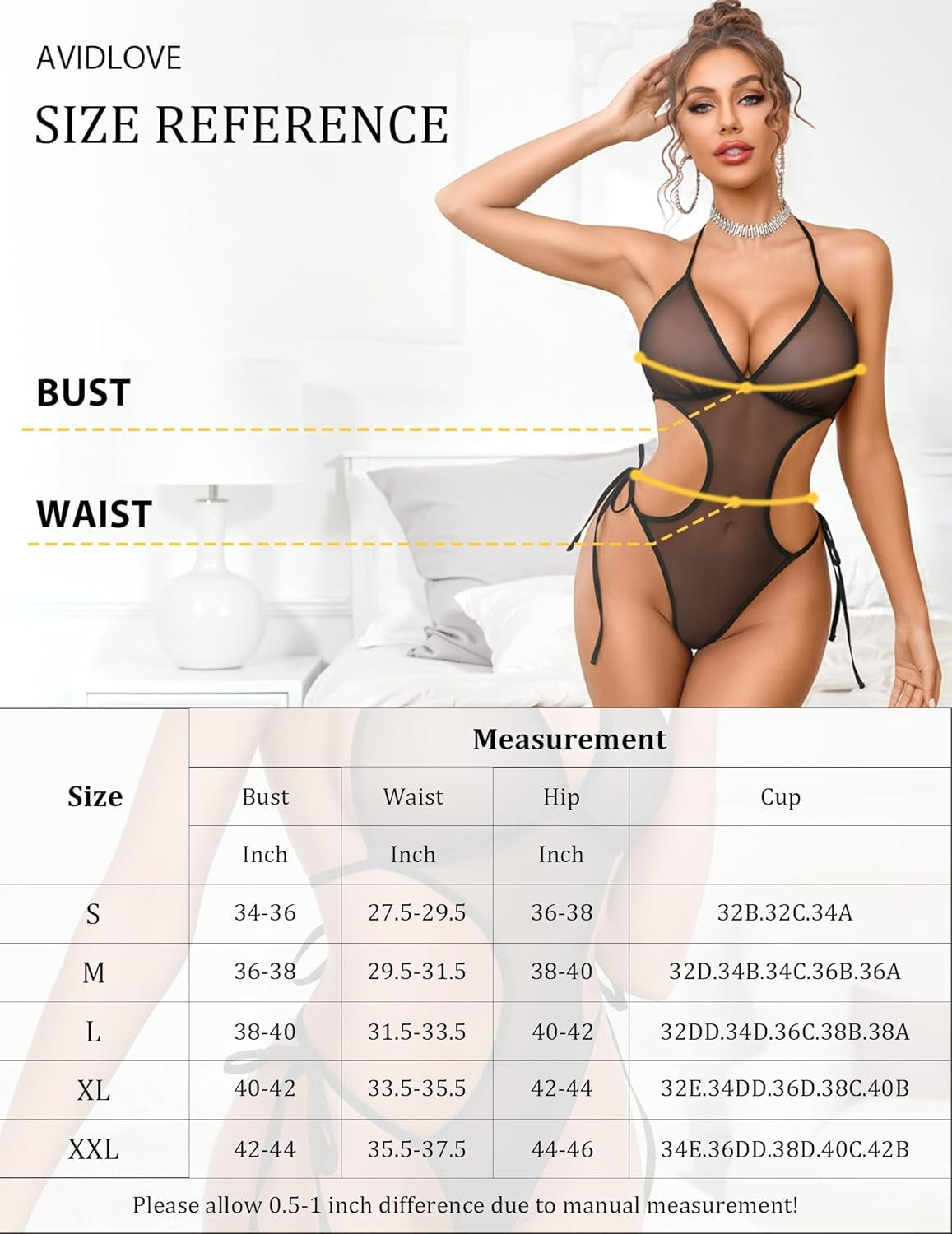 Honeydoll Allure Sheer Mesh Teddy | High-Cut Halter Bodysuit