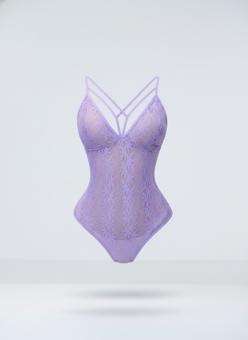 Lavender Lace Bodysuit Lingerie for Women