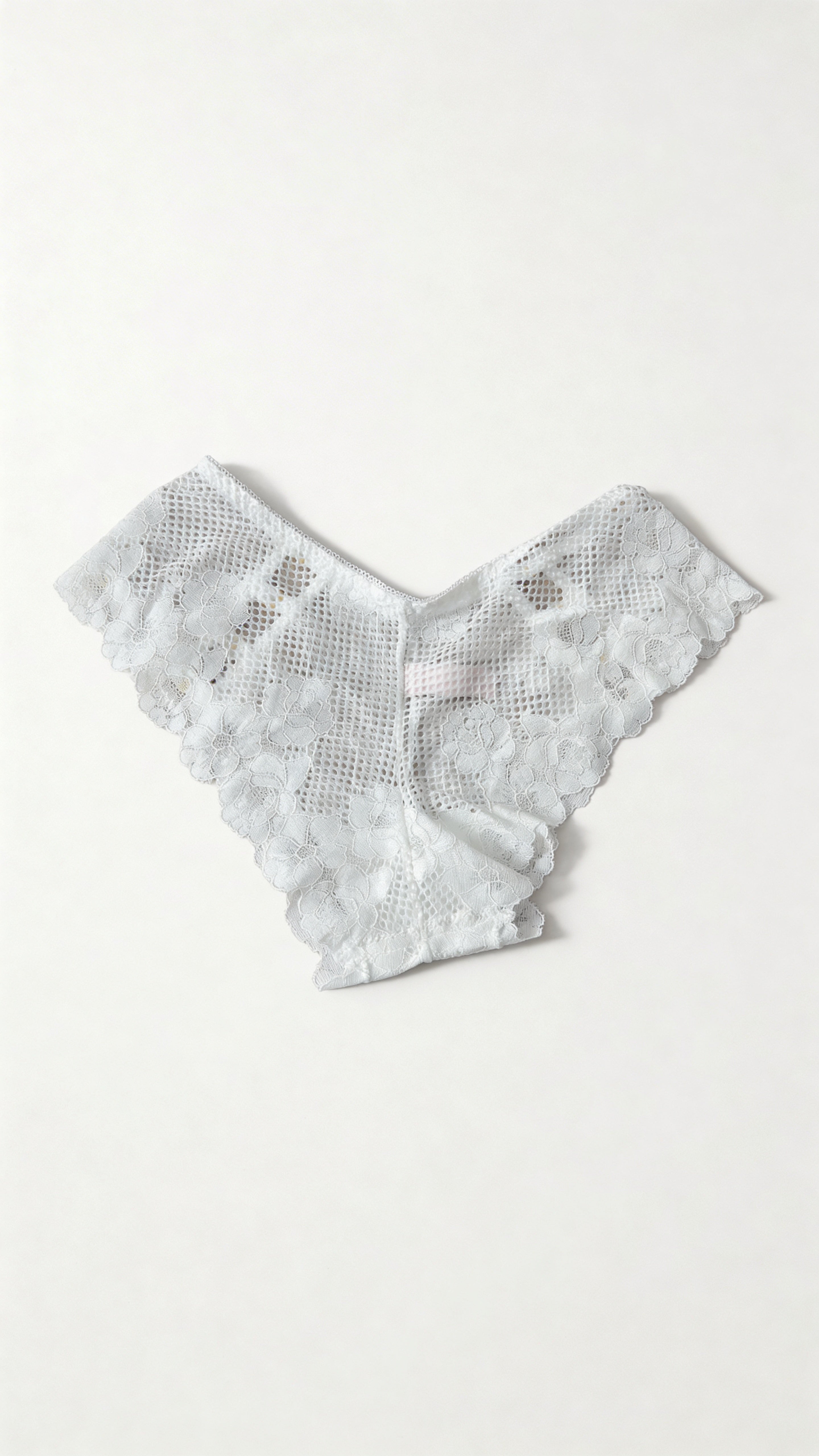 White Lace Bikini Panty for Women – Elegant Sheer Lace Brief with Gold Ring Detail | Soft Comfortable Designer Lingerie