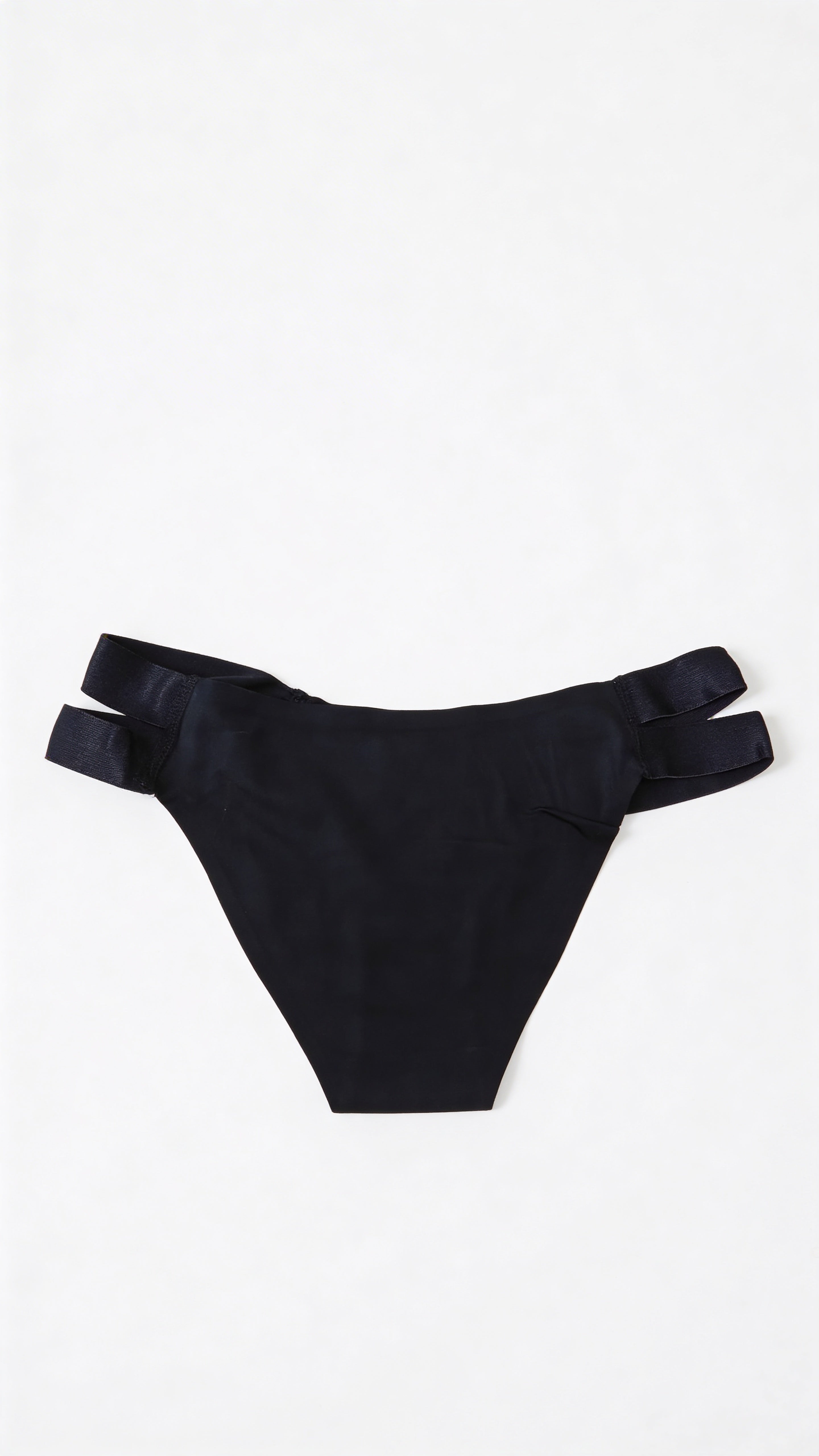 Black Strappy Bikini Panty for Women – Stylish Double Strap Low-Rise Brief | Soft Stretch Everyday Lingerie