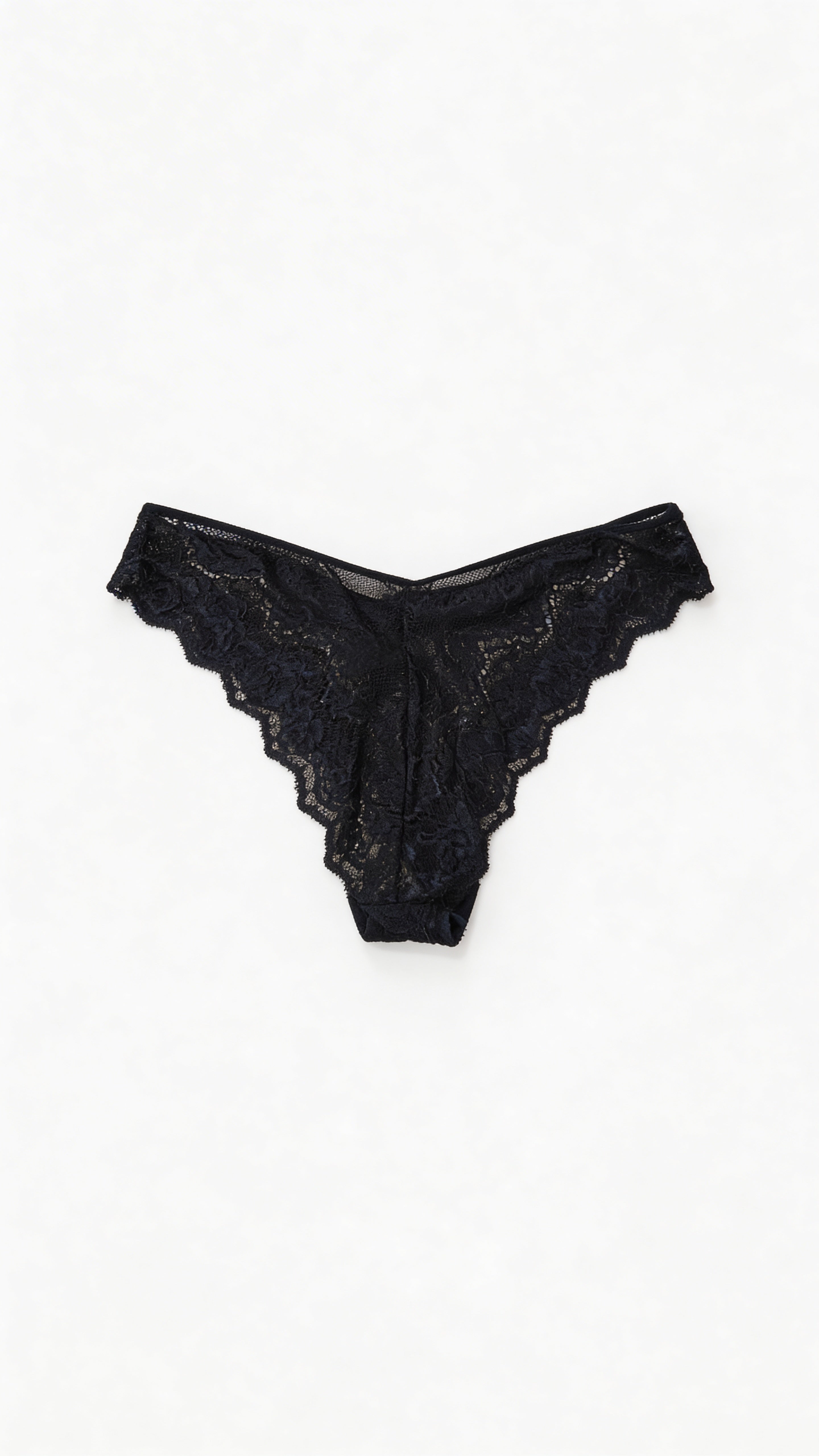 Black Lace Bikini Panty for Women – Elegant Sheer Lace Brief with Pearl Stud Detailing | Soft Comfortable Lingerie